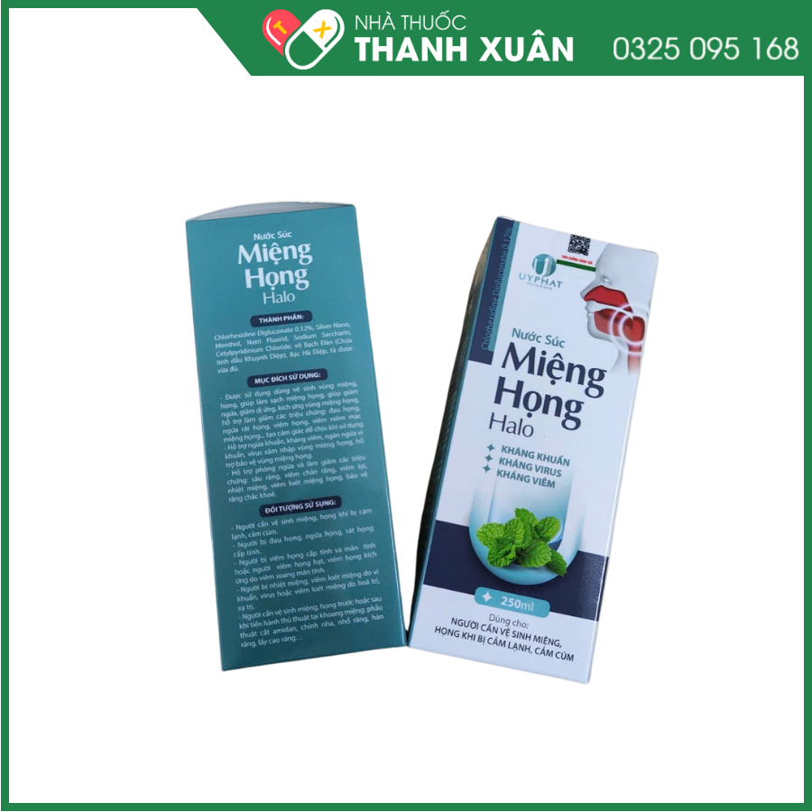 Nước Súc Miệng Họng Halo giúp làm sạch vùng miệng
